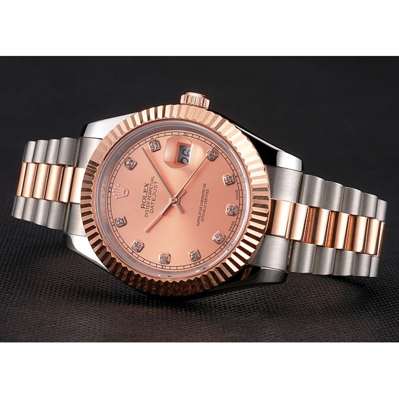 Aaa replica watch Swiss Stainless Tone Two Steel And Bezel Rolex Case Gold Dial Bracelet Rose Datejust 0722